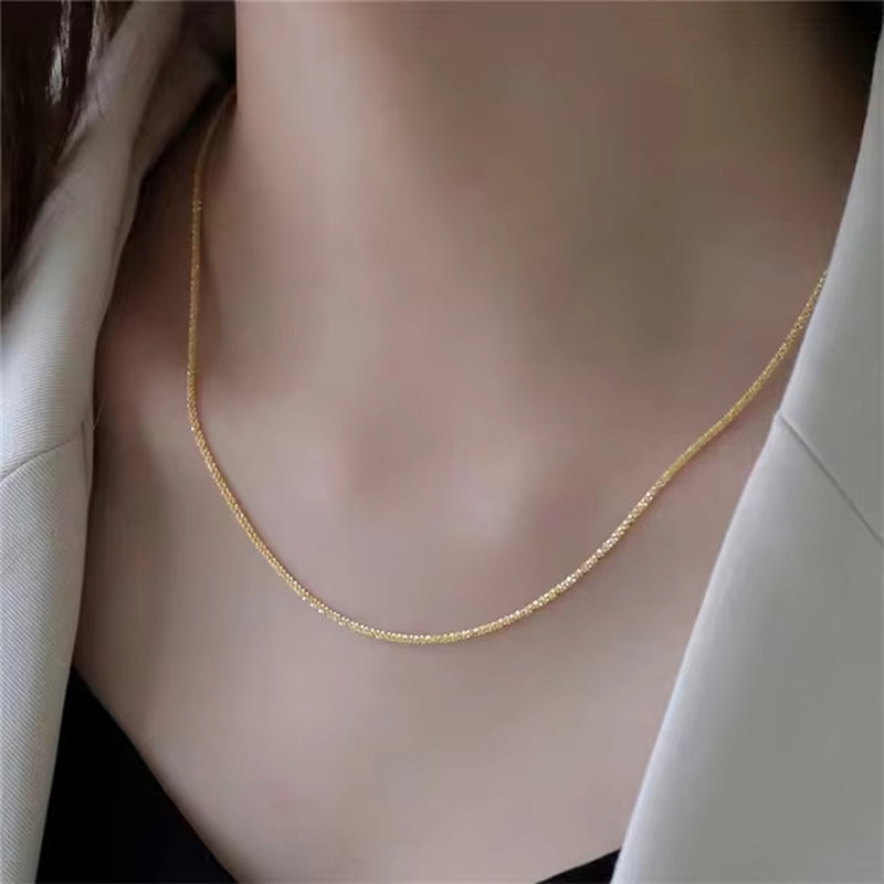 Elevate Your Elegance with the Popular Sparkling Clavicle Chain Choker Necklace for Women - Perfect for Weddings, Parties, and Birthday Celebrations