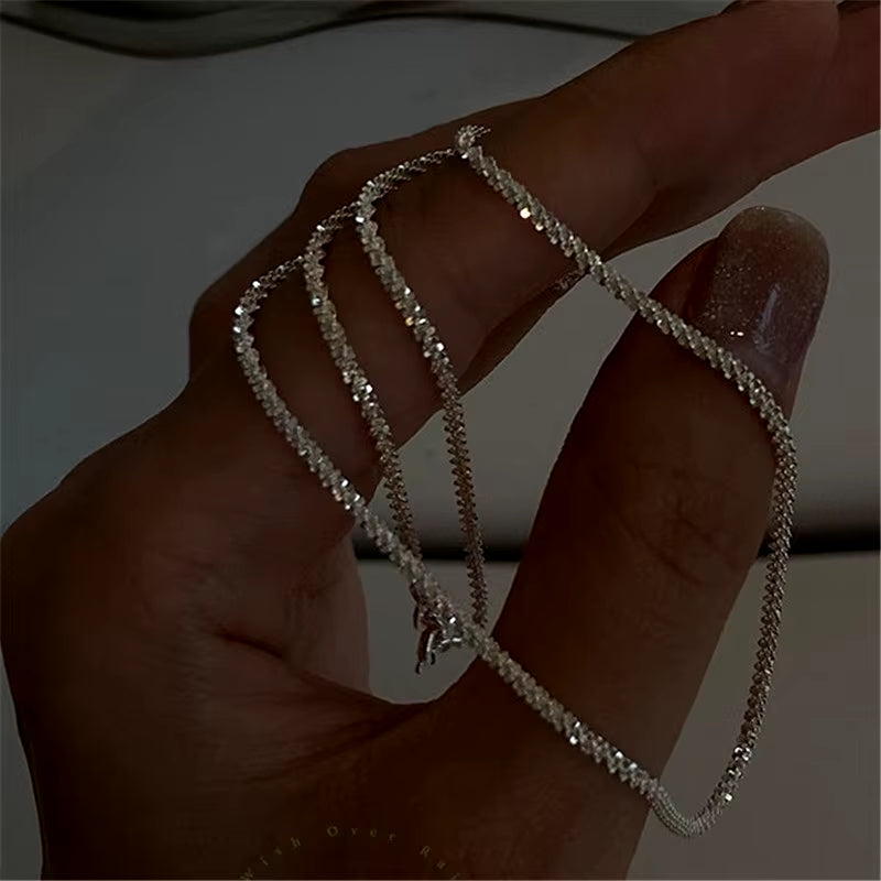 Elevate Your Elegance with the Popular Sparkling Clavicle Chain Choker Necklace for Women - Perfect for Weddings, Parties, and Birthday Celebrations