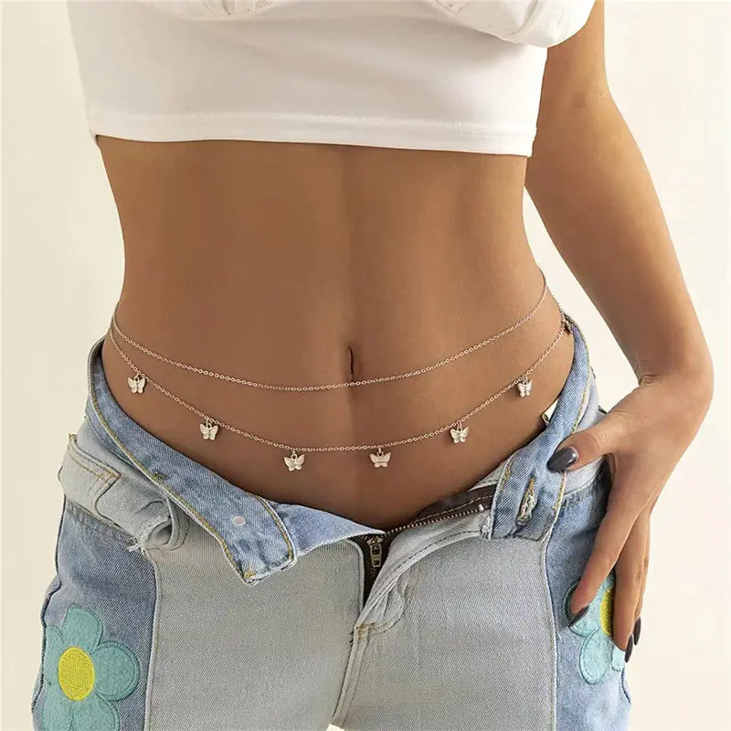 Elegant Butterfly Tassel Waist Chain