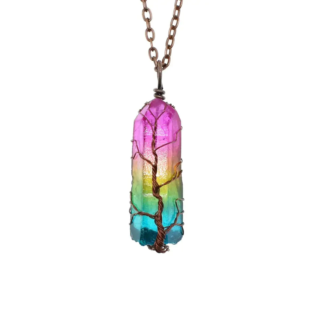 Crystal Tree of Life Pendant Necklace